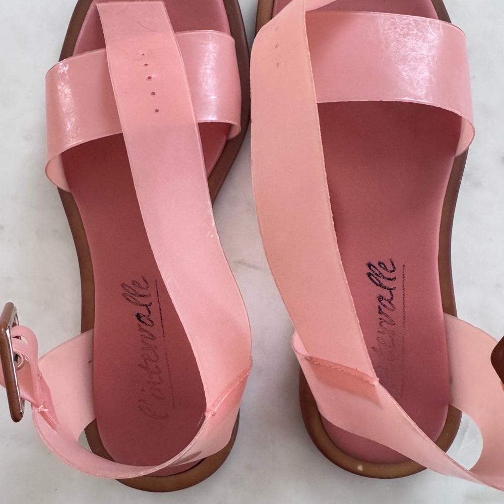 L'INTERVALLE Pink Strappy Square-Toe Flat Sandals - Picture 2 of 4